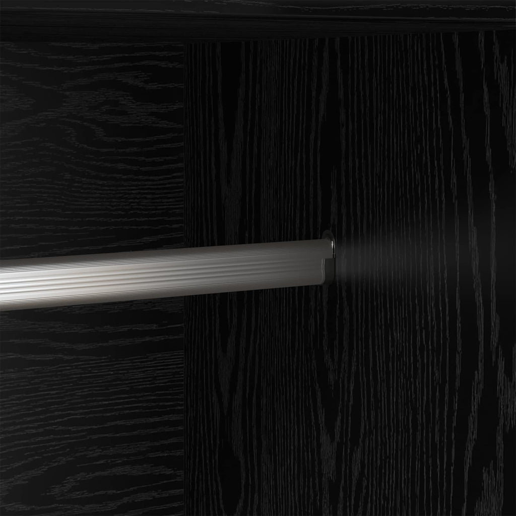 Kleiderschrank Schwarz Eichen-Optik 82,5 x 51,5 x 180 cm