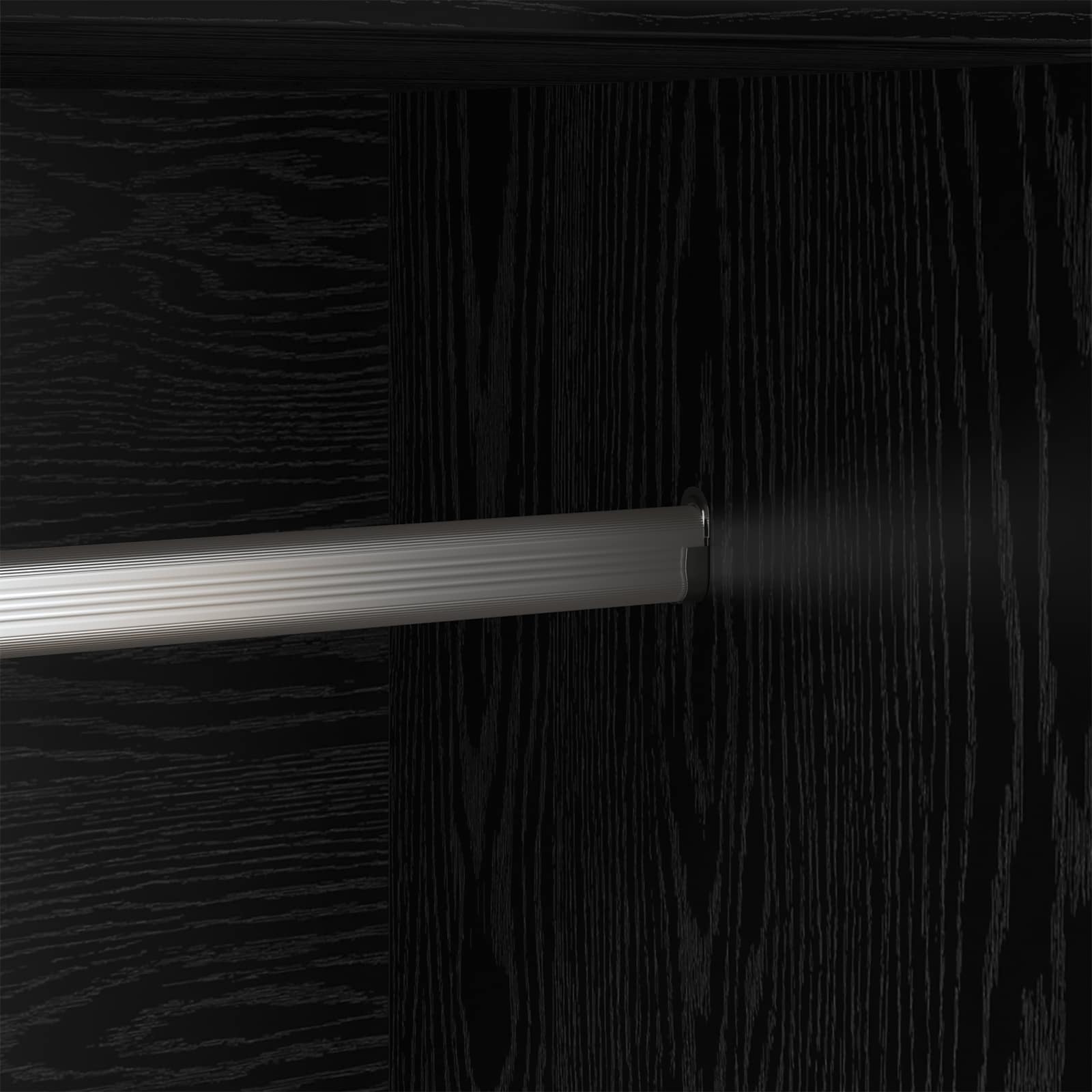 Kleiderschrank Schwarz Eichen-Optik 82,5 x 51,5 x 180 cm