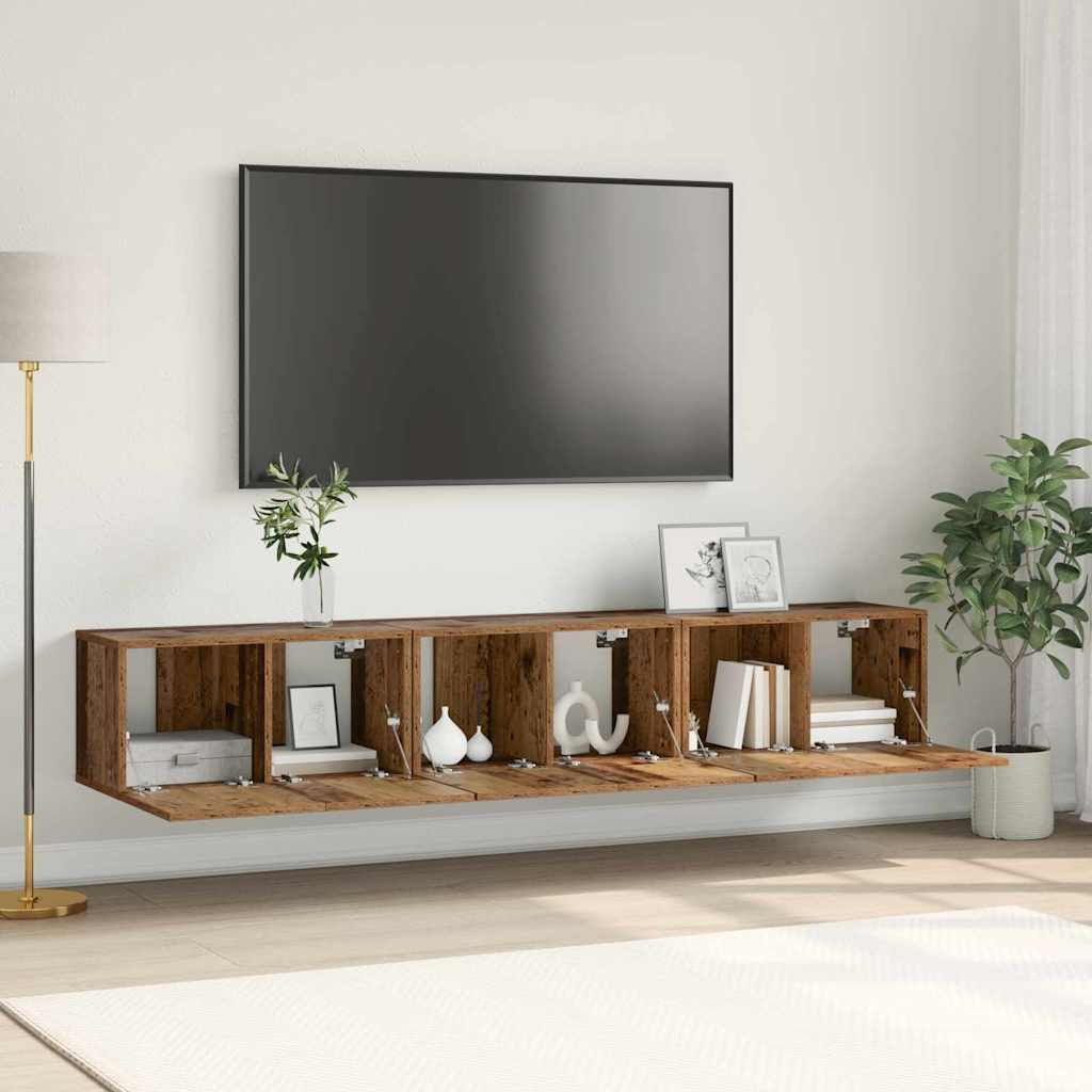 TV-Schrankset 3 pcs Braun 60 x 30 x 30 cm Holzwerkstoff