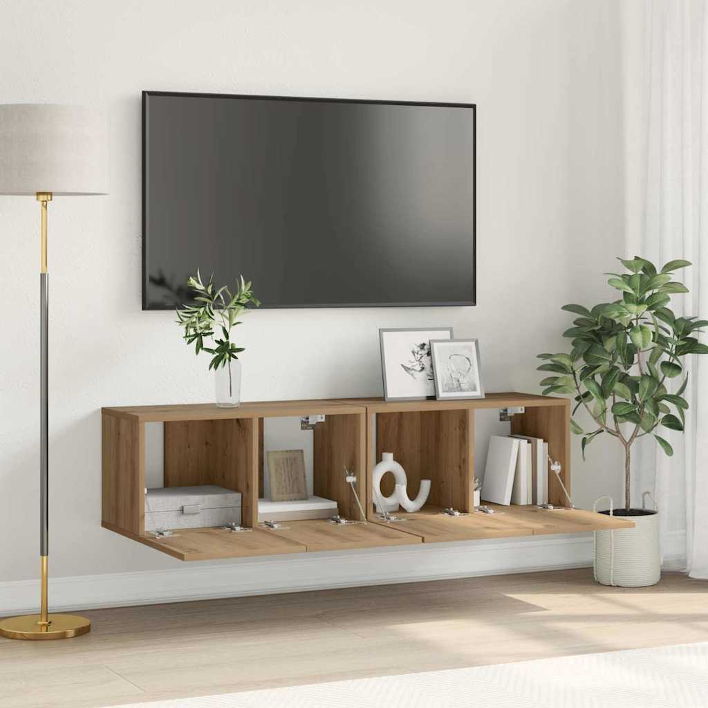 TV-Schrankset 2 pcs Braun 60 x 30 x 30 cm Holzwerkstoff