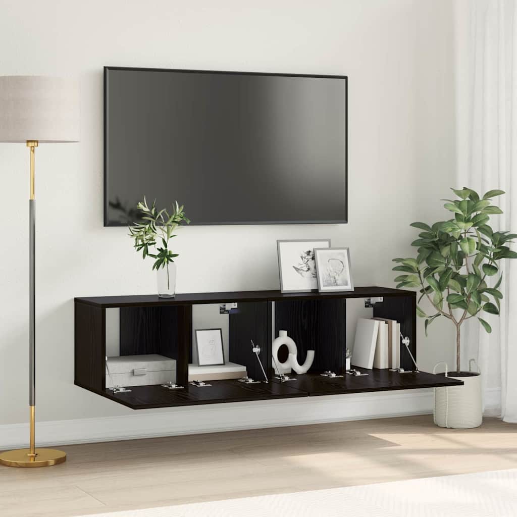 TV-Schrankset 2 pcs Schwarz 60 x 30 x 30 cm Holzwerkstoff