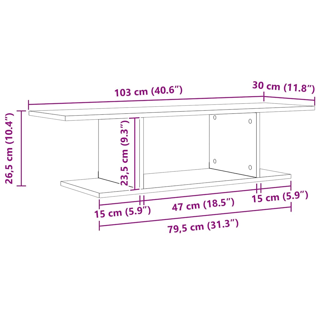 TV-Schrankset Braun 103 x 30 x 26,5 cm Holzwerkstoff