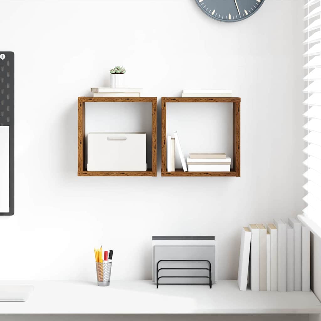 Wandregale mit Regal Wandmontiert Altholz Holzwerkstoff