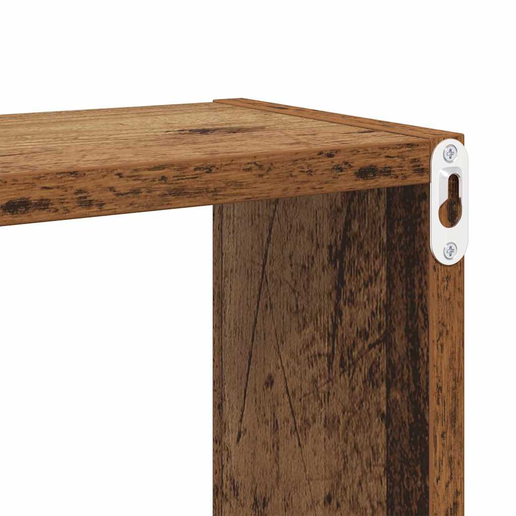 Wandregale mit Regal Wandmontiert 4 pcs Altholz Holzwerkstoff