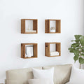 Wandregale mit Regal Wandmontiert 4 pcs Altholz Holzwerkstoff