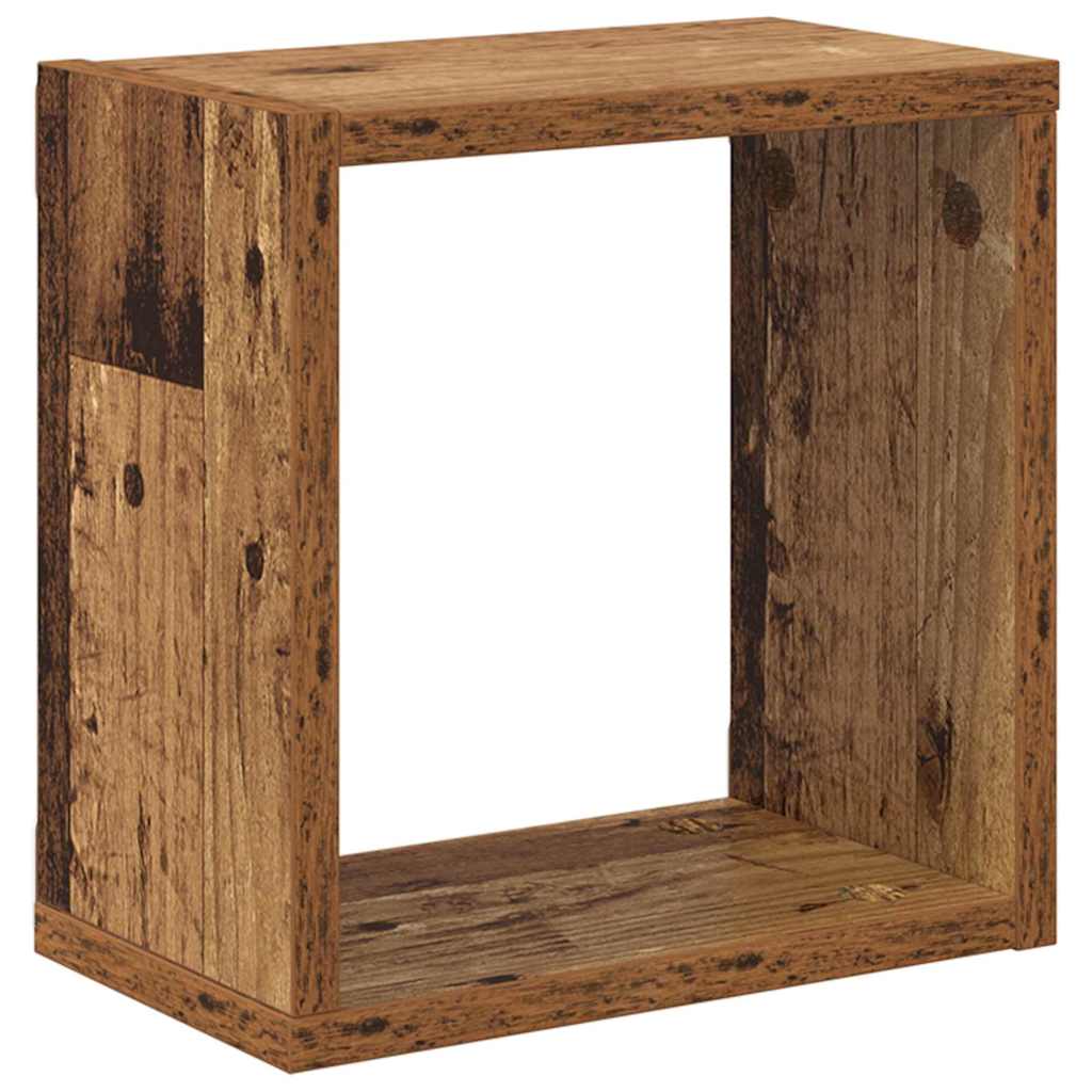 Wandregale mit Regal Wandmontiert 4 pcs Altholz Holzwerkstoff