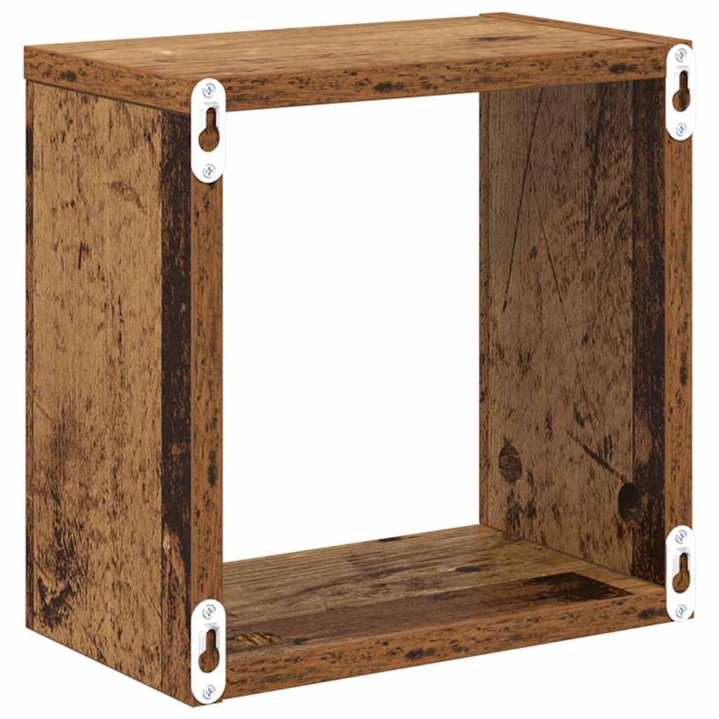 Wandregale mit Regal Wandmontiert 4 pcs Altholz Holzwerkstoff