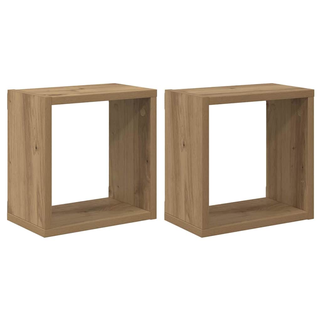 Wandregale mit Regal 2 pcs Artisan-Eiche Holzwerkstoff