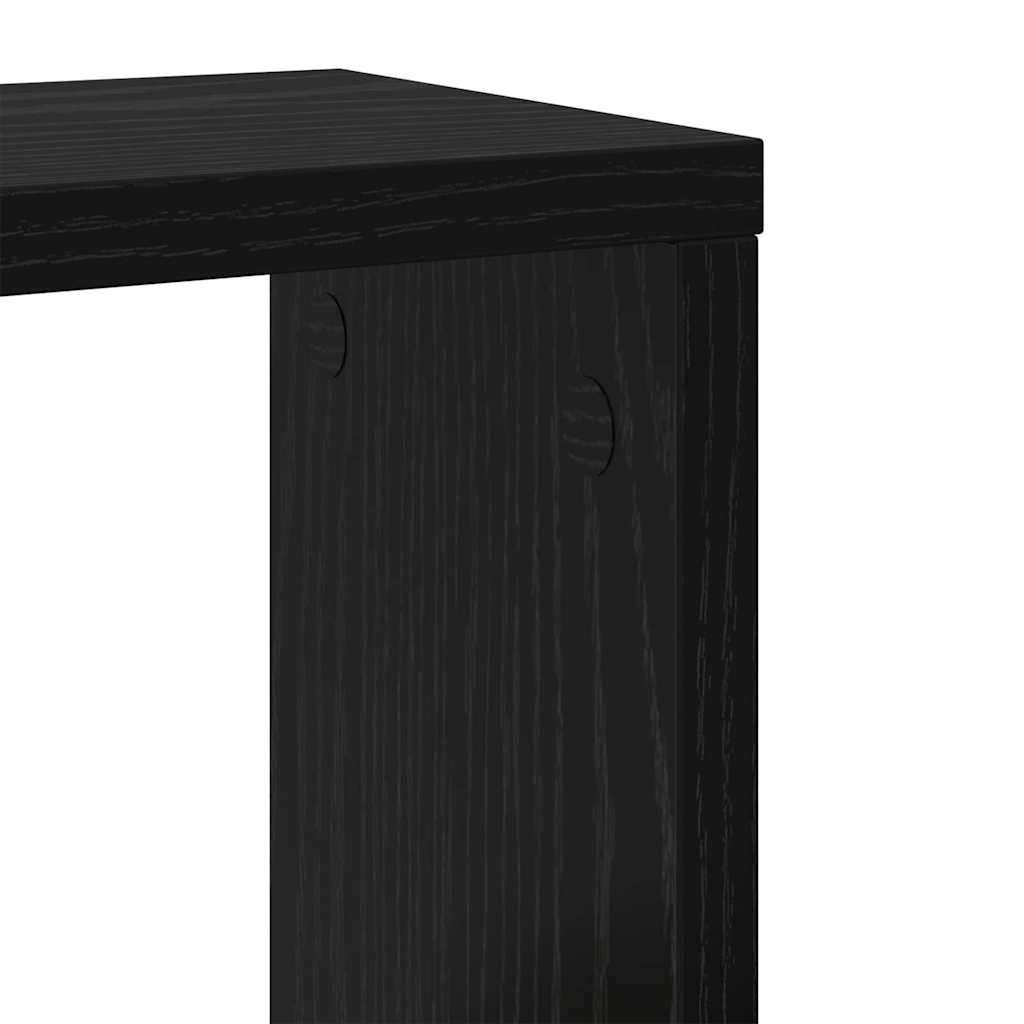 Wandregale mit Regal 2 pcs Schwarz Eichen-Optik Holzwerkstoff