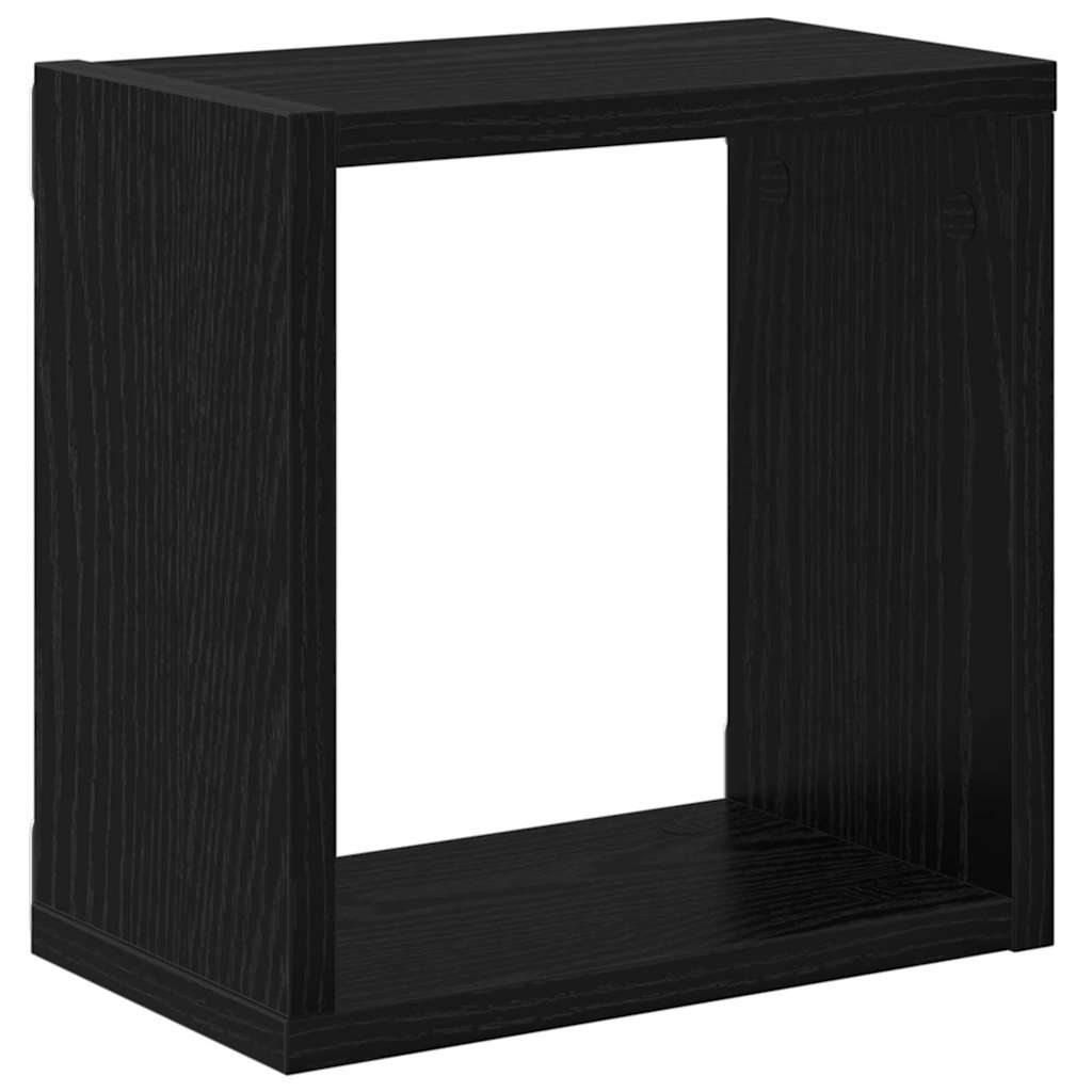 Wandregale mit Regal 2 pcs Schwarz Eichen-Optik Holzwerkstoff