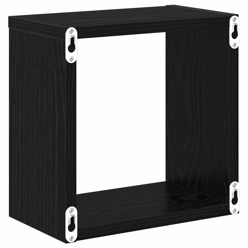 Wandregale mit Regal 2 pcs Schwarz Eichen-Optik Holzwerkstoff
