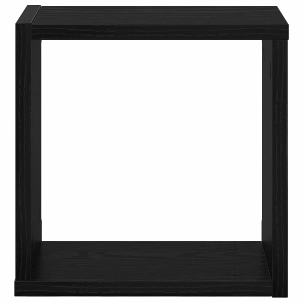Wandregale mit Regal 2 pcs Schwarz Eichen-Optik Holzwerkstoff