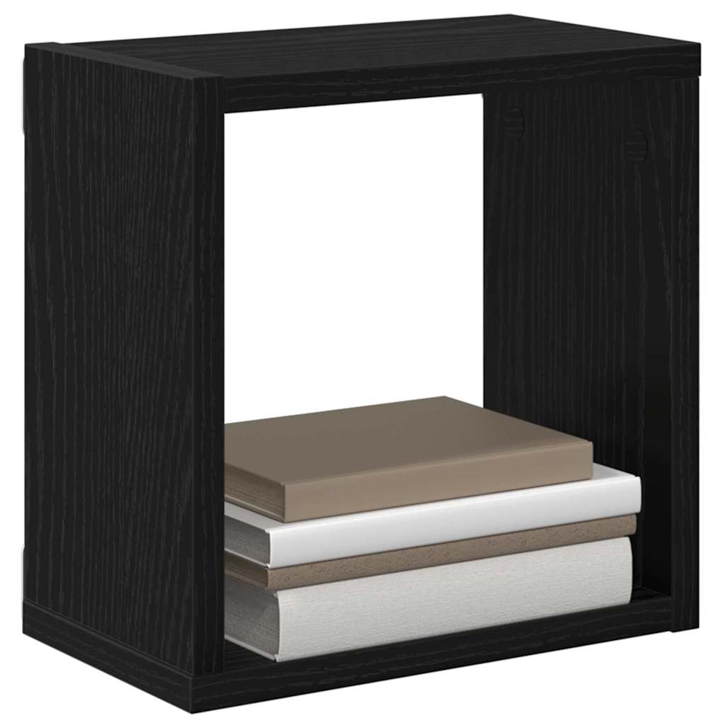 Wandregale mit Regal 2 pcs Schwarz Eichen-Optik Holzwerkstoff