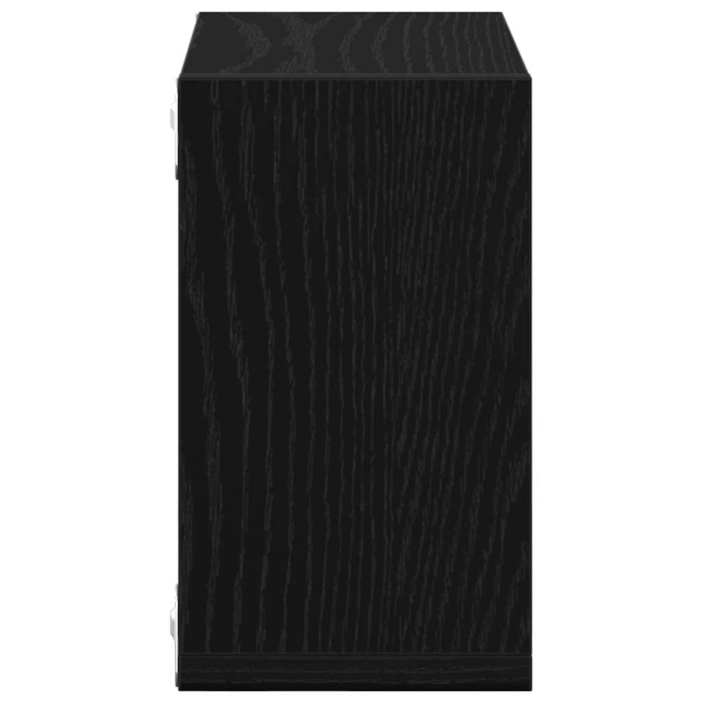 Wandregale mit Regal 2 pcs Schwarz Eichen-Optik Holzwerkstoff