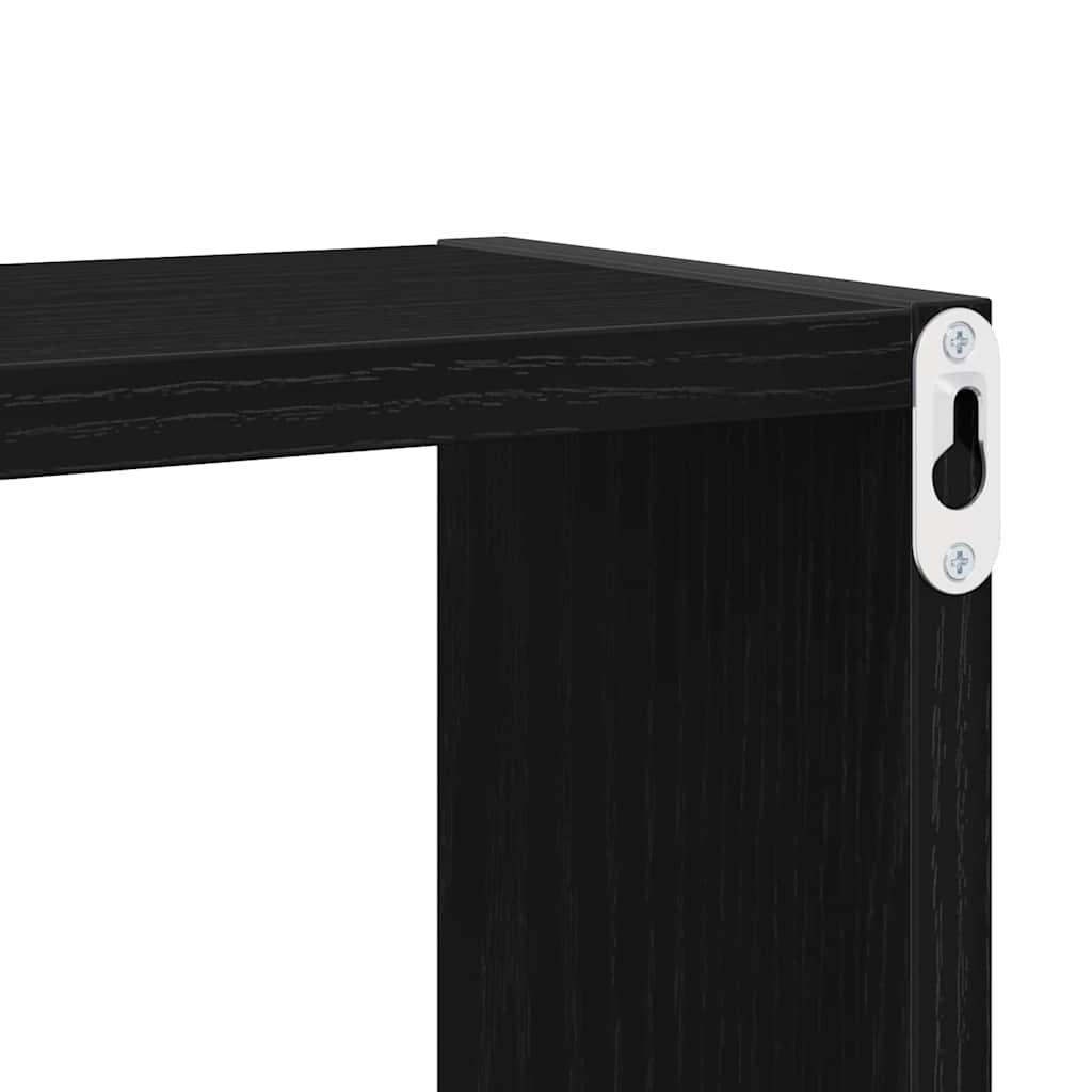 Wandregale mit Regal 4 pcs Schwarz Eichen-Optik Holzwerkstoff