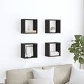 Wandregale mit Regal 4 pcs Schwarz Eichen-Optik Holzwerkstoff