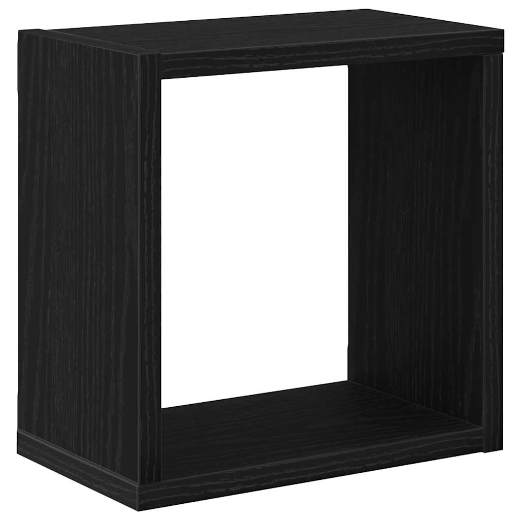 Wandregale mit Regal 4 pcs Schwarz Eichen-Optik Holzwerkstoff