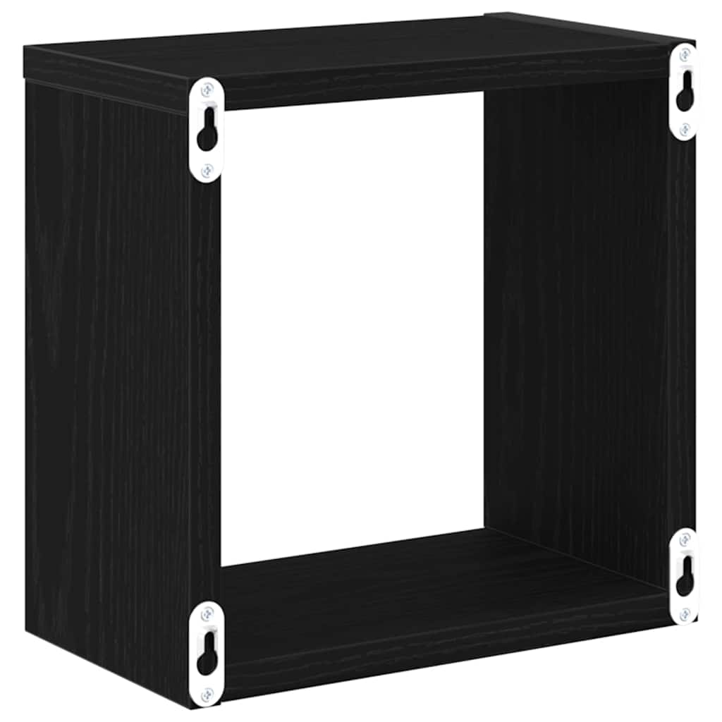 Wandregale mit Regal 4 pcs Schwarz Eichen-Optik Holzwerkstoff
