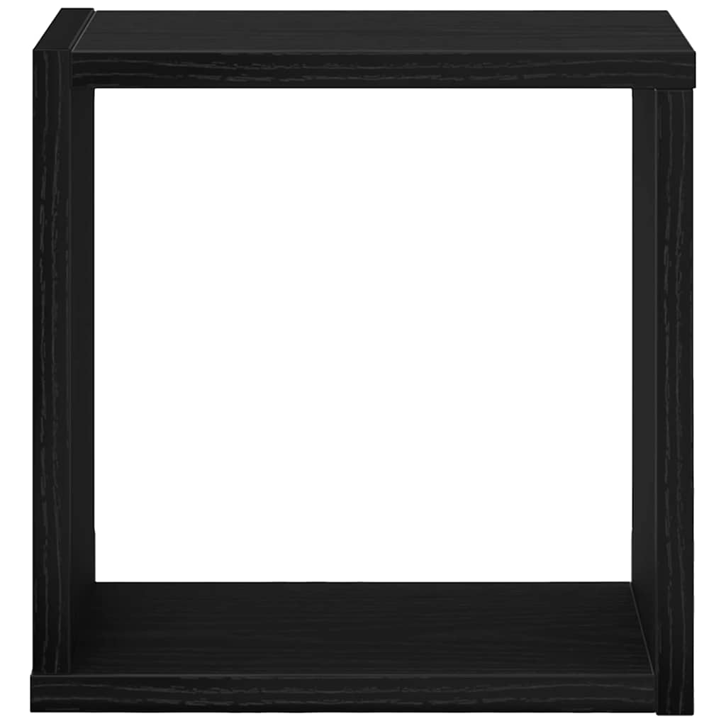 Wandregale mit Regal 4 pcs Schwarz Eichen-Optik Holzwerkstoff