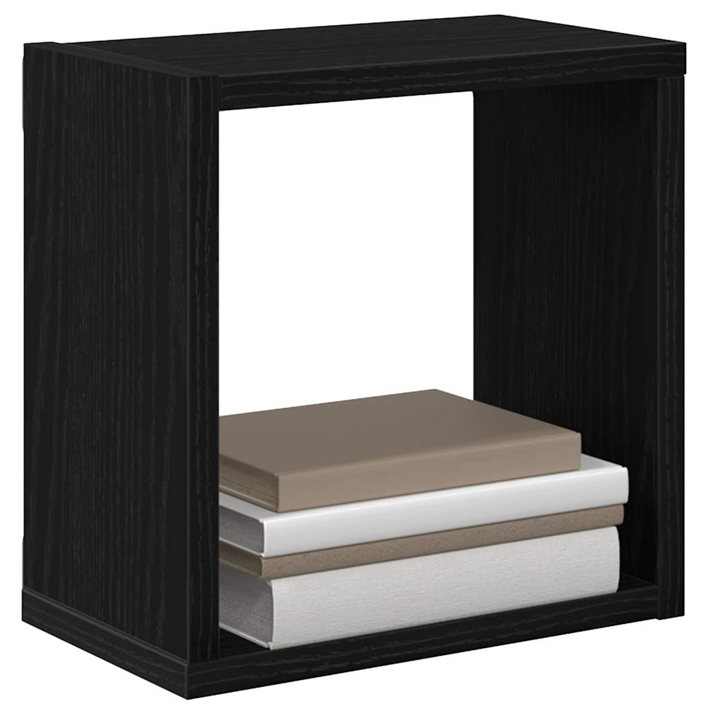 Wandregale mit Regal 4 pcs Schwarz Eichen-Optik Holzwerkstoff