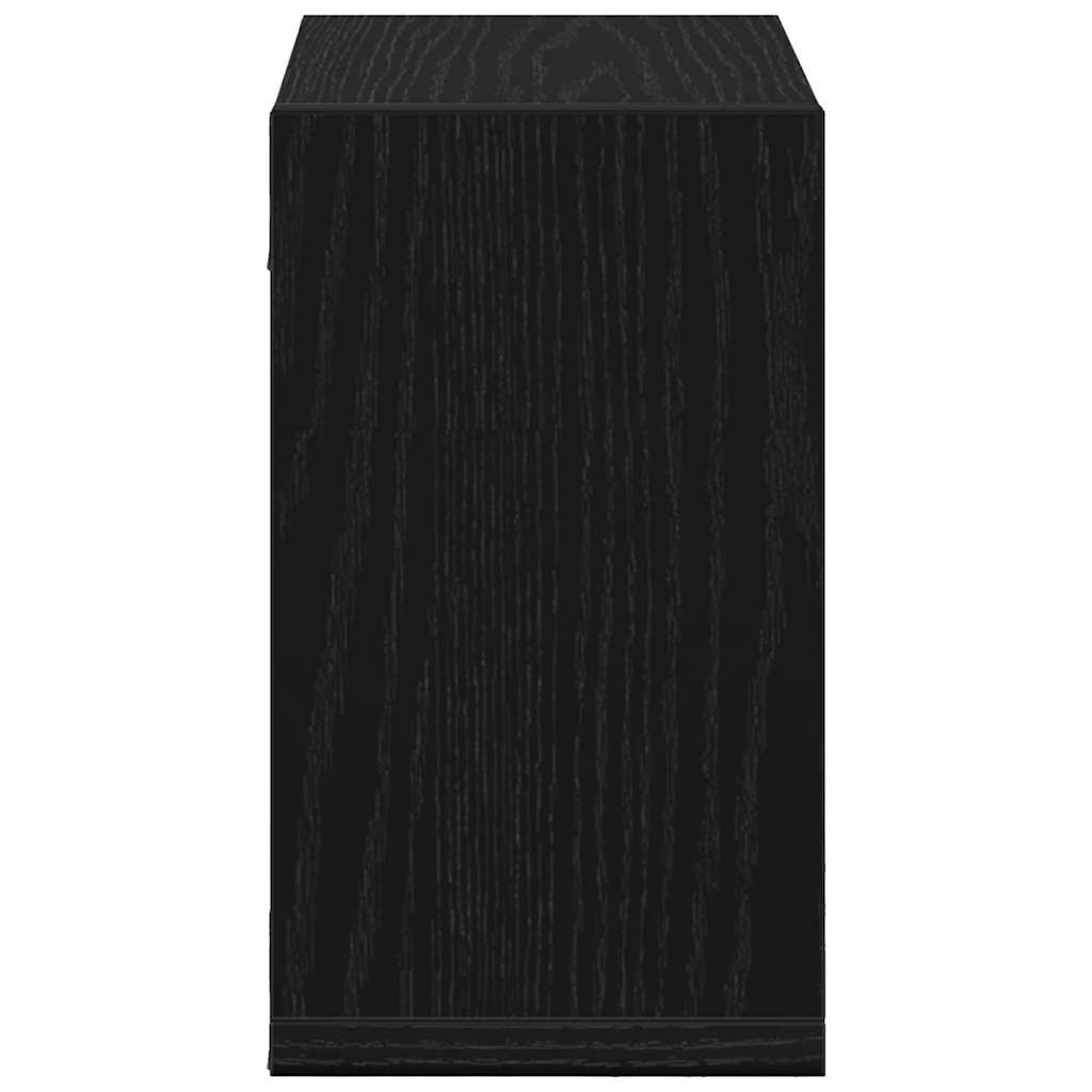Wandregale mit Regal 4 pcs Schwarz Eichen-Optik Holzwerkstoff