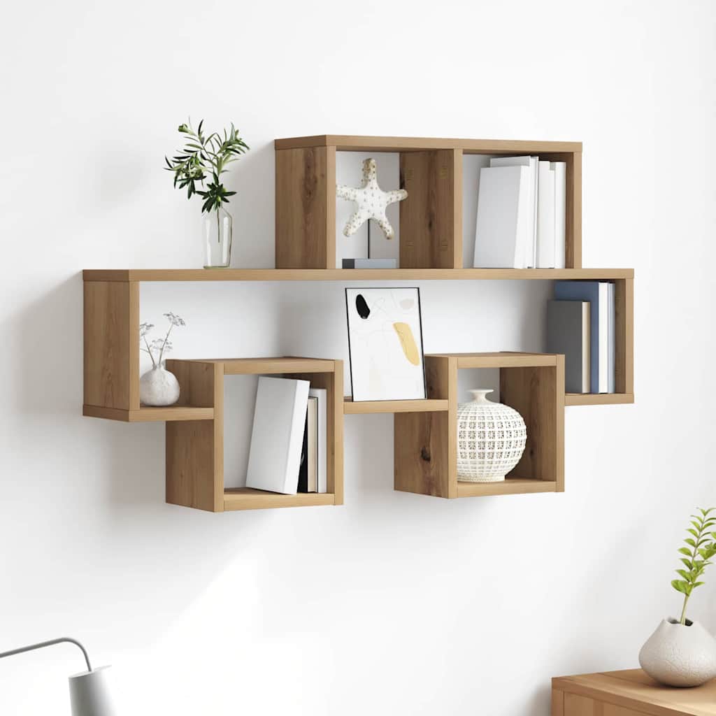 Wandregal mit Regal Artisan-Eiche 82 x 15 x 51 cm Holzwerkstoff