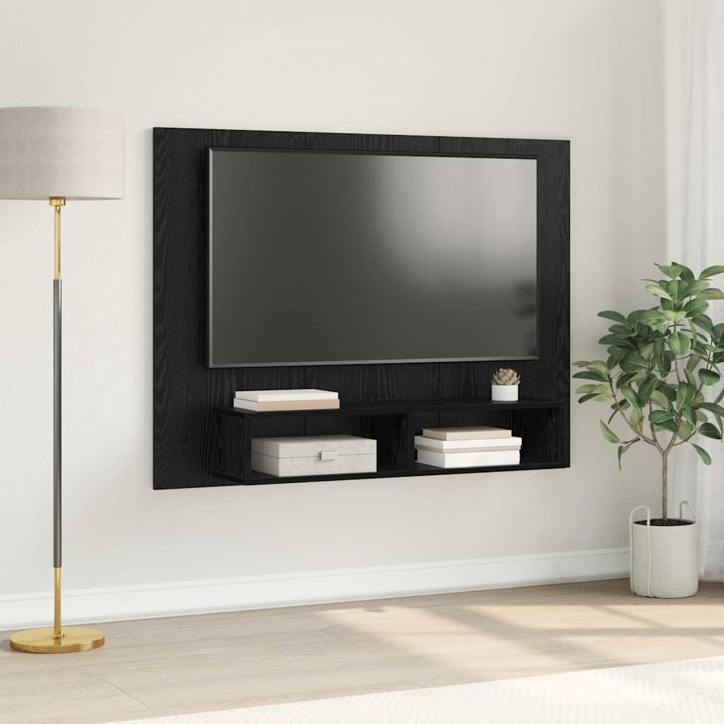 TV-Schrankset Schwarz Eichen-Optik 120 x 23,5 x 90 cm
