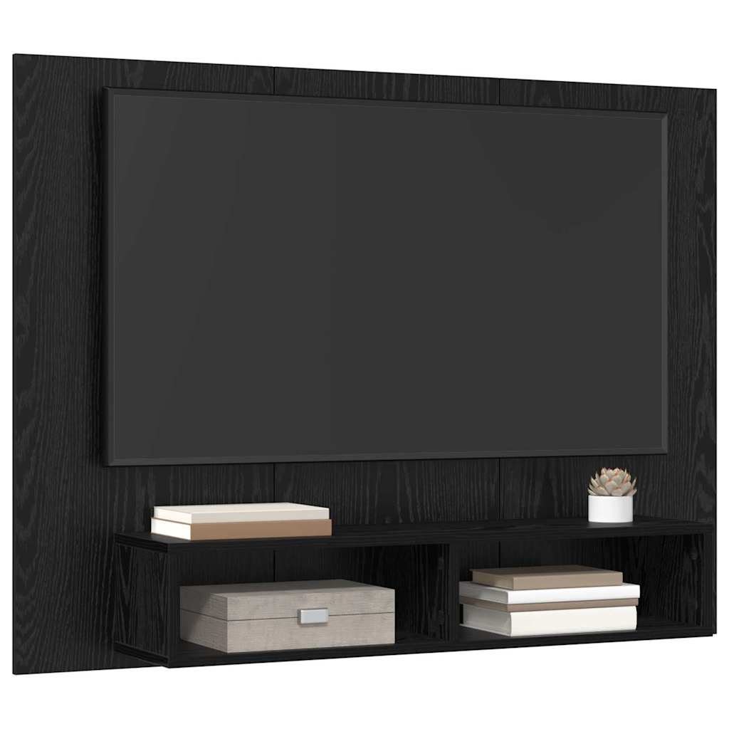 TV-Schrankset Schwarz Eichen-Optik 120 x 23,5 x 90 cm