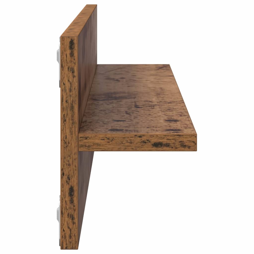 Wandregal 2 pcs Altholz 80 x 11,5 x 18 cm Holzwerkstoff