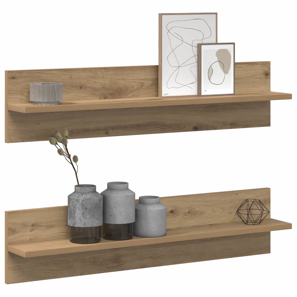 Wandregal 2 pcs Artisan-Eiche 80 x 11,5 x 18 cm Holzwerkstoff