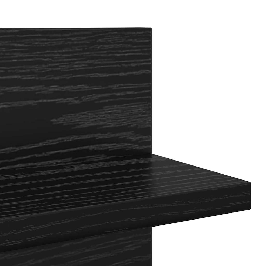Wandregal 2 pcs Schwarz Eichen-Optik 80 x 11,5 x 18 cm