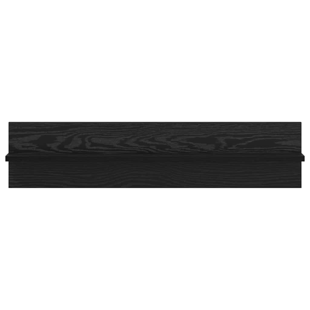 Wandregal 2 pcs Schwarz Eichen-Optik 80 x 11,5 x 18 cm