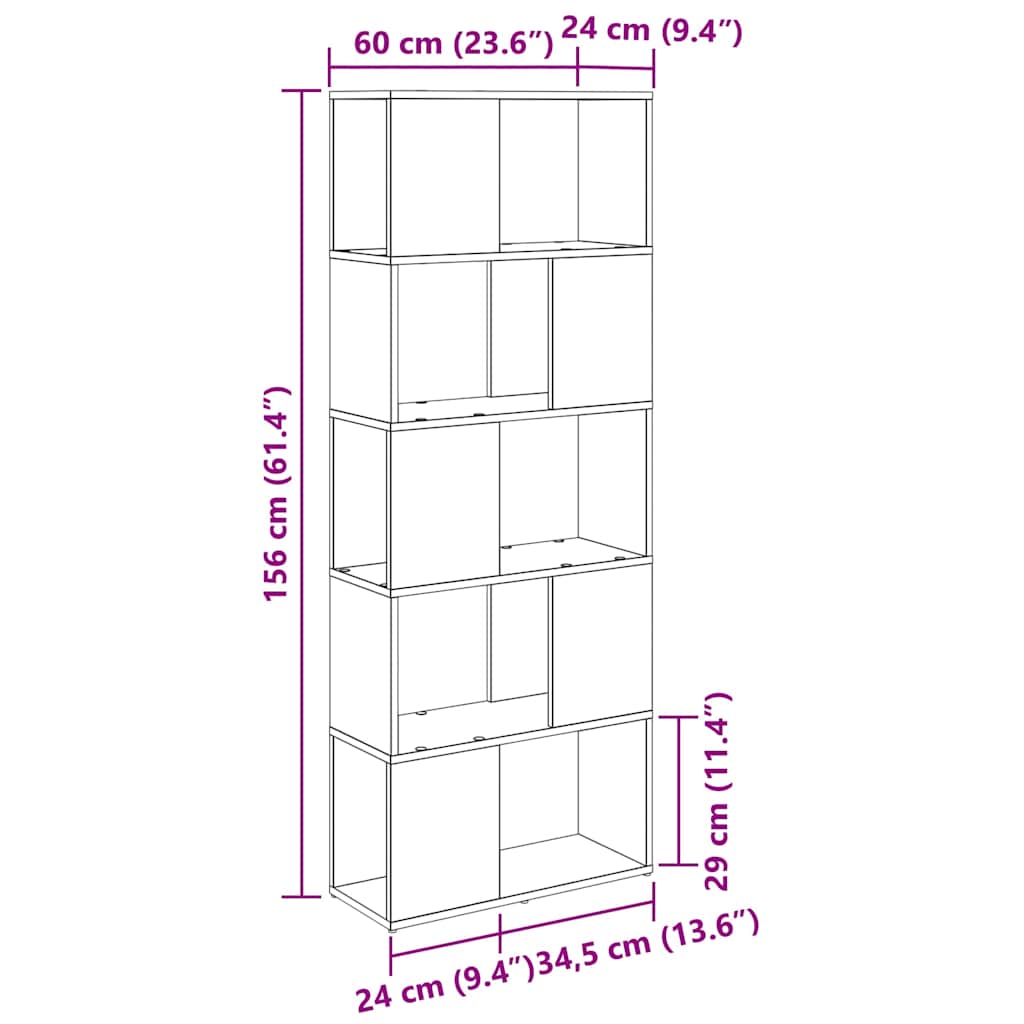 TV-Schrankset Wandmontiert Braun 60 x 24 x 156 cm Holzwerkstoff
