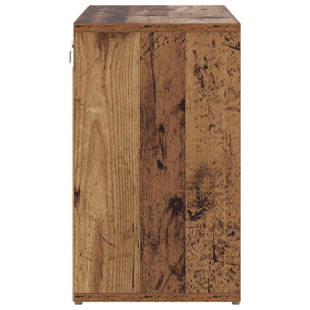 Schuhschrank mit Regal Altholz 77,5 x 30 x 51 cm Holzwerkstoff