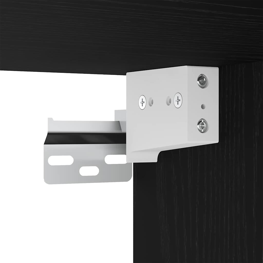 Schuhschrank mit Regal Schwarz Eichen-Optik 77,5 x 30 x 51 cm
