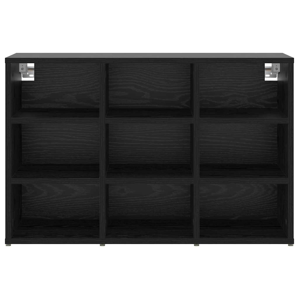 Schuhschrank mit Regal Schwarz Eichen-Optik 77,5 x 30 x 51 cm