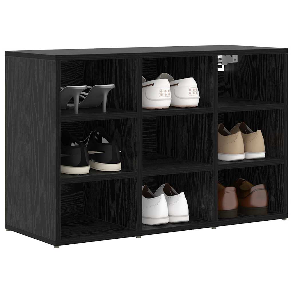 Schuhschrank mit Regal Schwarz Eichen-Optik 77,5 x 30 x 51 cm