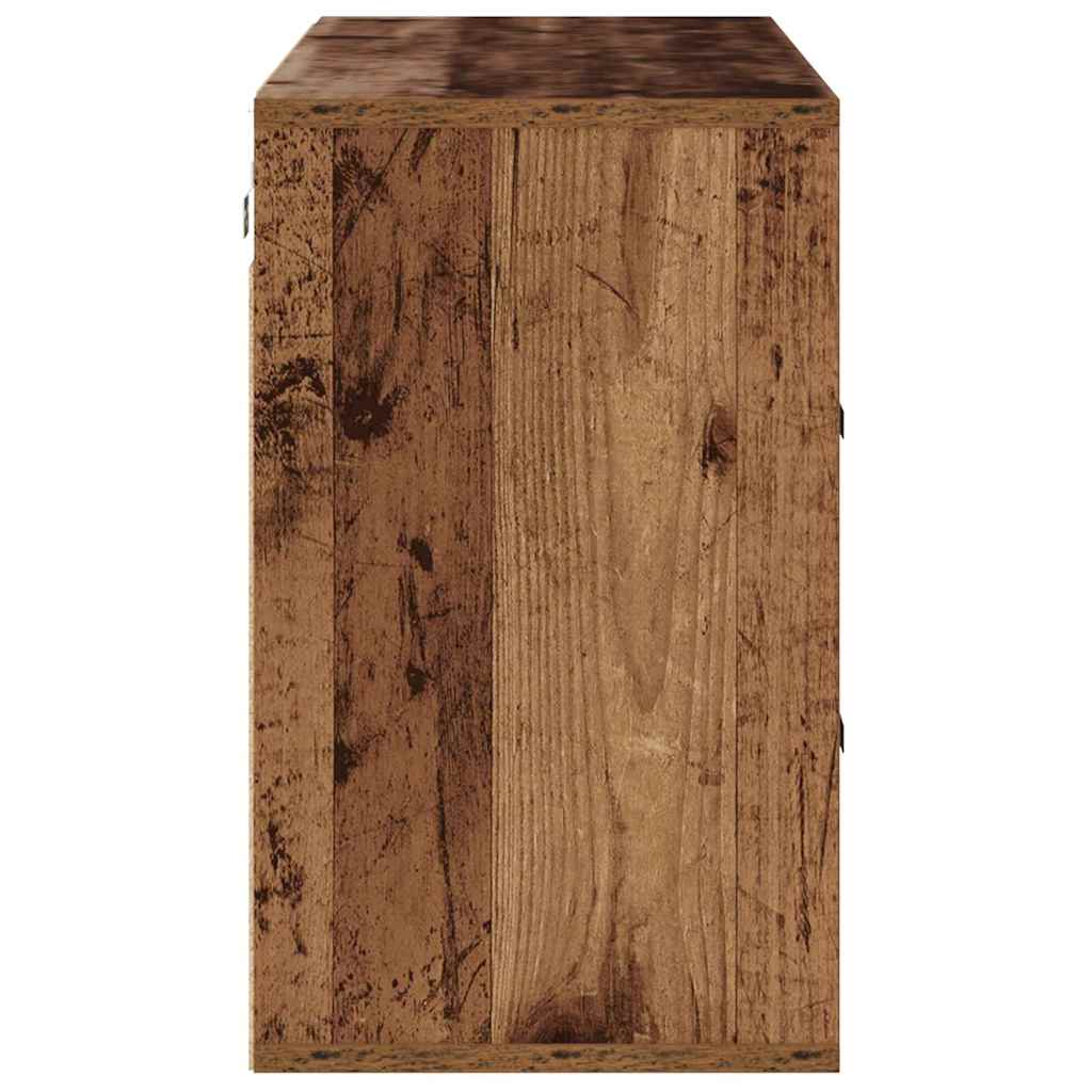 Schuhschrank mit Regal Altholz 103 x 30 x 51 cm Holzwerkstoff