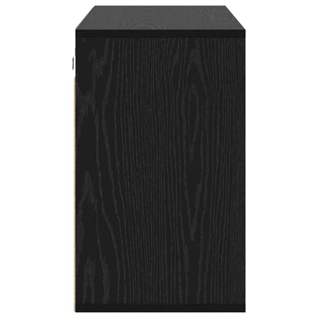 Schuhschrank mit Regal Schwarz Eichen-Optik 103 x 30 x 51 cm