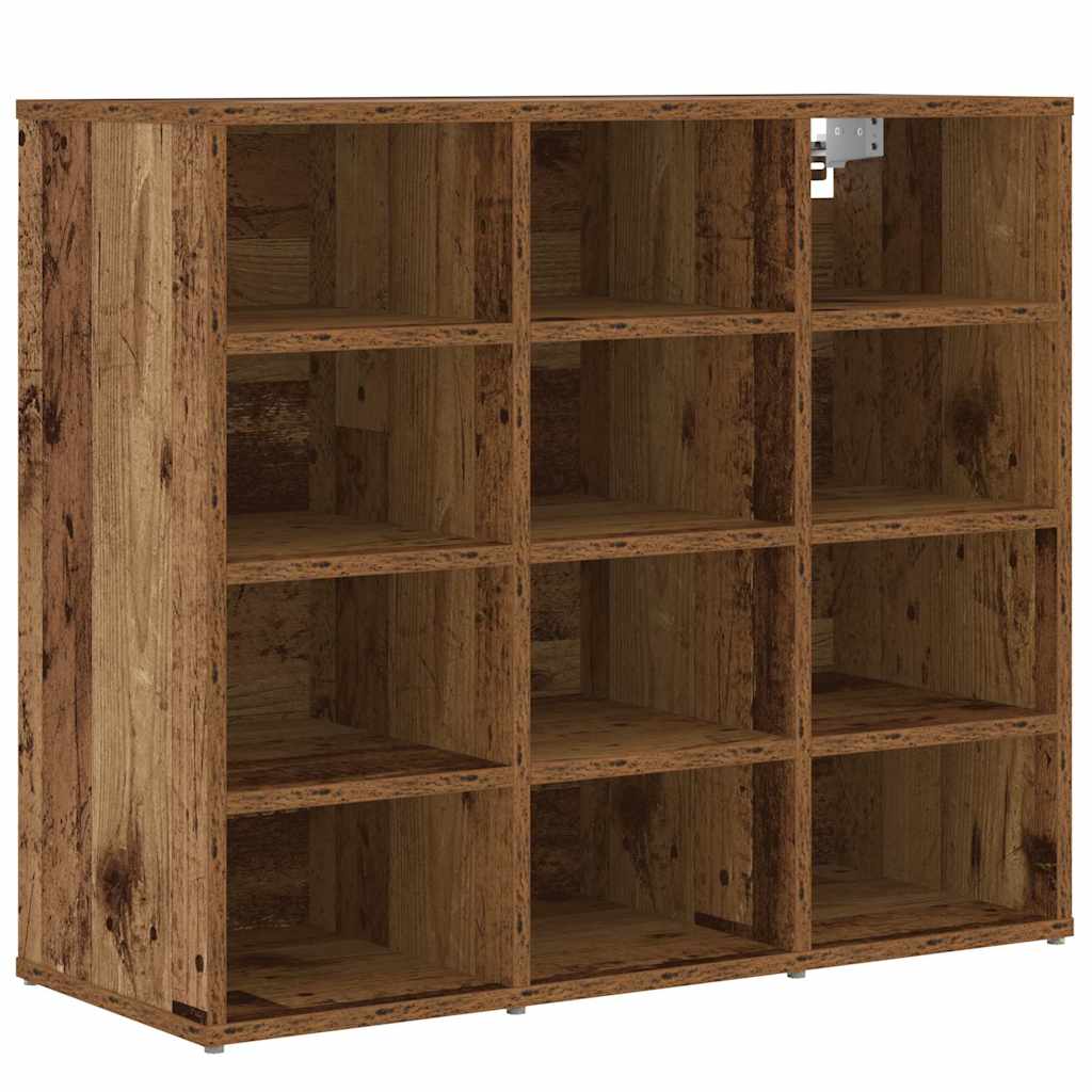 Schuhschrank mit Regal Altholz 77,5 x 30 x 67 cm Holzwerkstoff