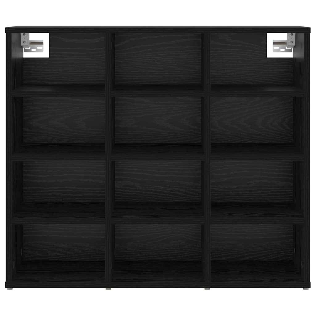 Schuhschrank mit Regal Schwarz Eichen-Optik 77,5 x 30 x 67 cm