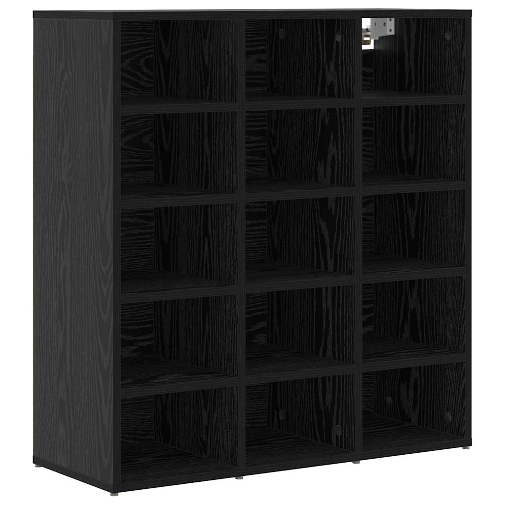 Schuhschrank mit Regal Schwarz Eichen-Optik 77,5 x 30 x 83,5 cm