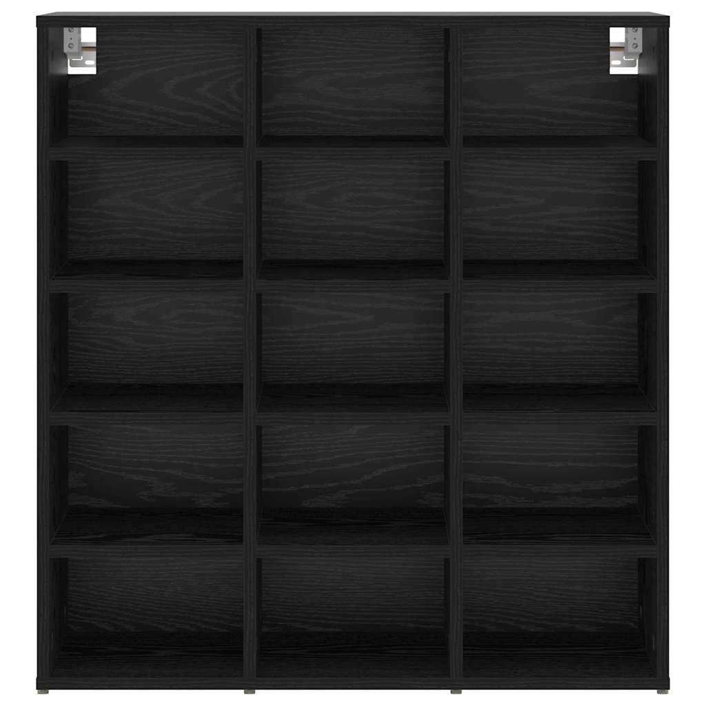 Schuhschrank mit Regal Schwarz Eichen-Optik 77,5 x 30 x 83,5 cm