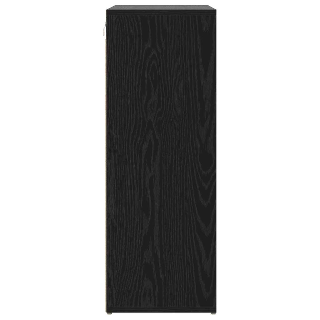 Schuhschrank mit Regal Schwarz Eichen-Optik 77,5 x 30 x 83,5 cm