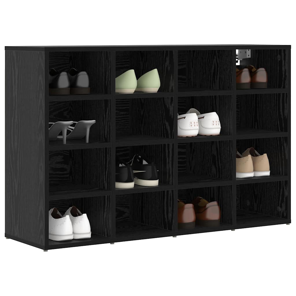 Schuhschrank mit Regal Schwarz Eichen-Optik 103 x 30 x 67 cm