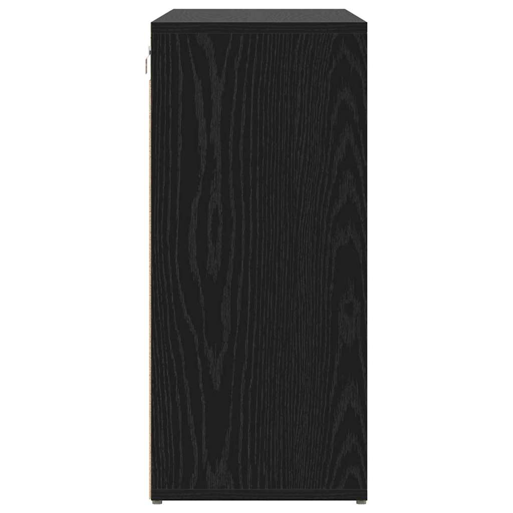 Schuhschrank mit Regal Schwarz Eichen-Optik 103 x 30 x 67 cm