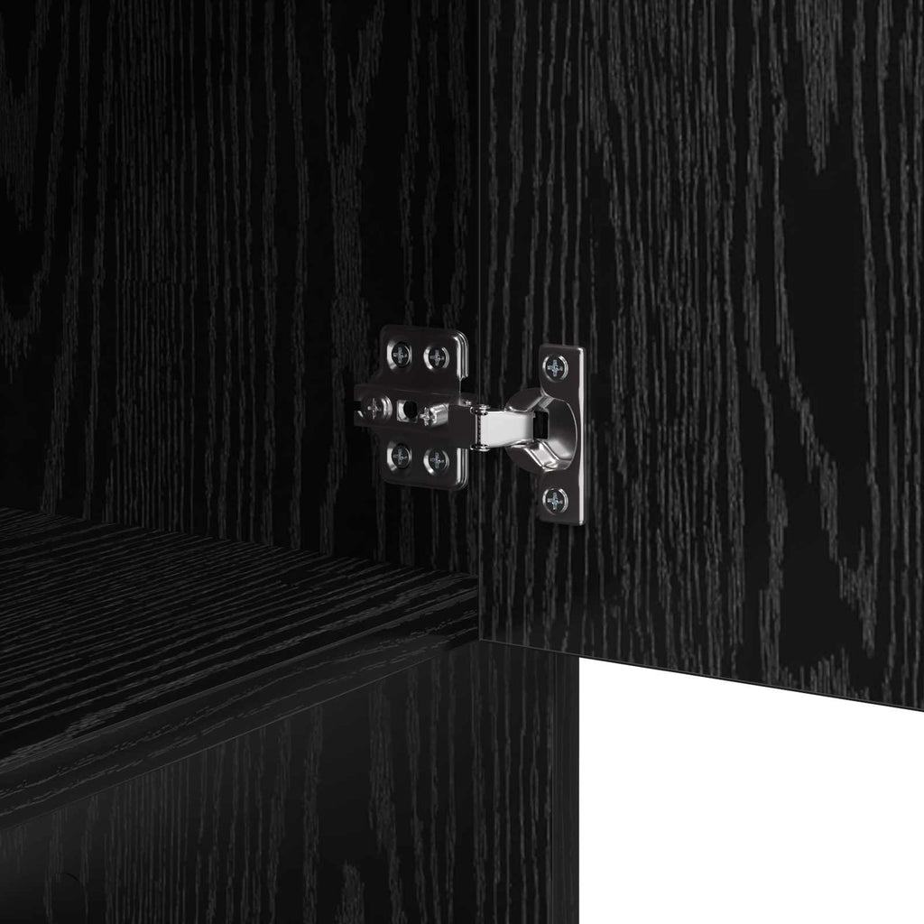 Sideboard Schwarz Eichen-Optik 97 x 29 x 75 cm Holzwerkstoff