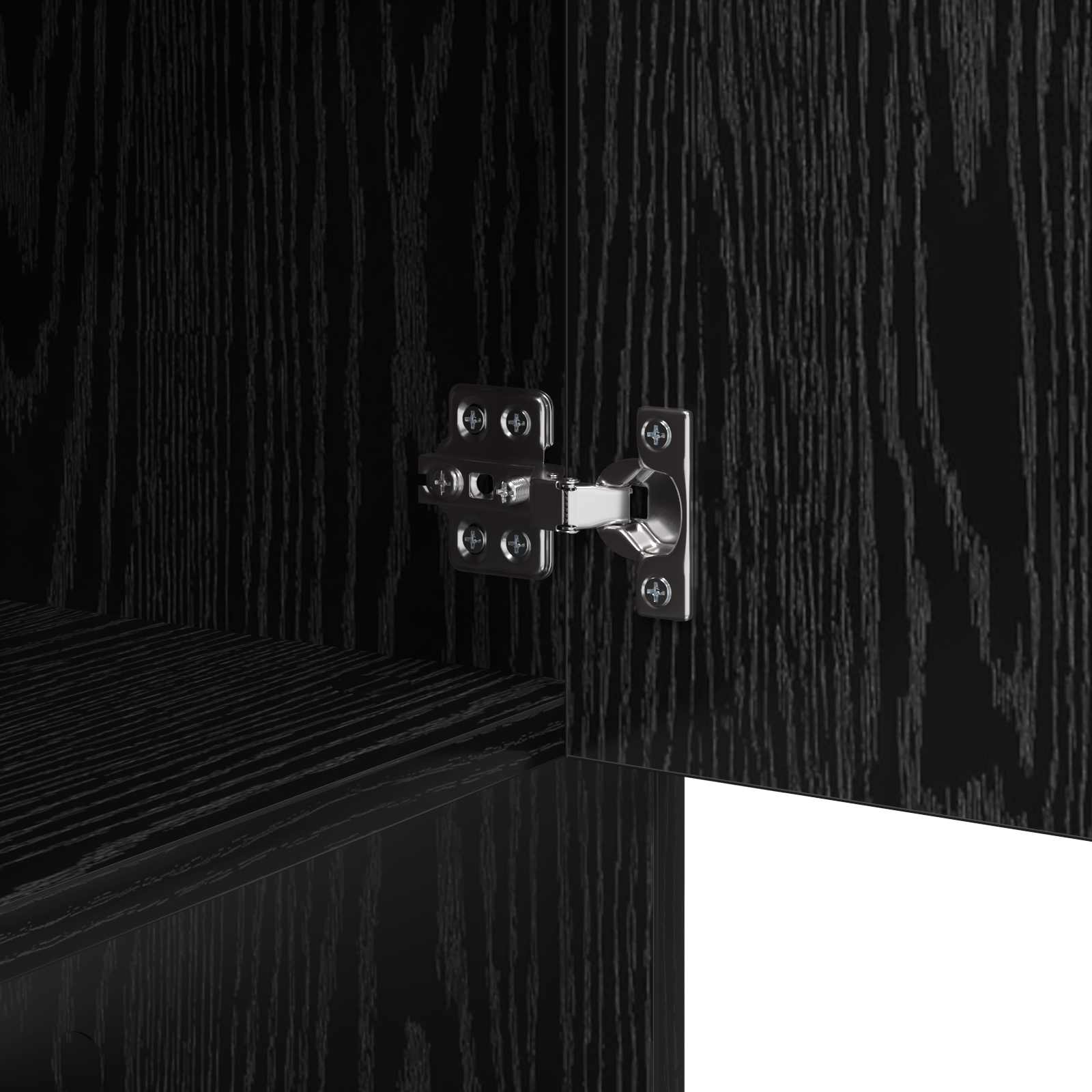 Sideboard Schwarz Eichen-Optik 97 x 29 x 75 cm Holzwerkstoff