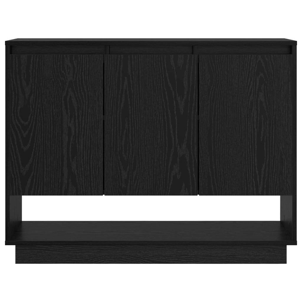 Sideboard Schwarz Eichen-Optik 97 x 29 x 75 cm Holzwerkstoff