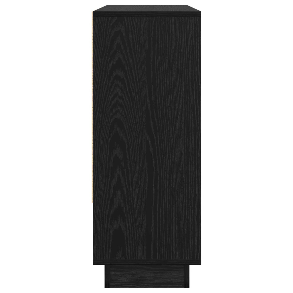 Sideboard Schwarz Eichen-Optik 97 x 29 x 75 cm Holzwerkstoff